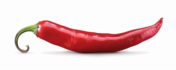 Foto op Canvas red hot chili pepper isolated on white © paul
