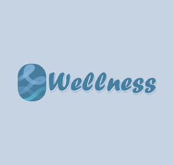 wellness logotype in blue color for health industry