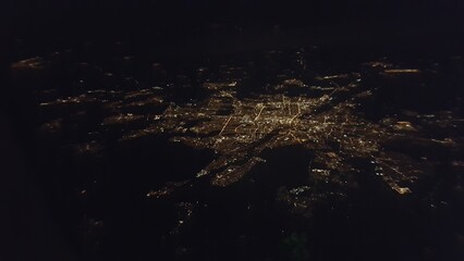 München aus Süd nachts aus der 3000m Höhe