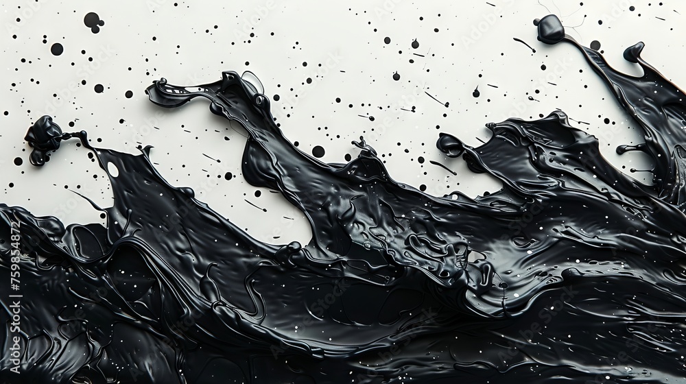 Aufkleber a monochrome image with white lines and splashes on a black background, creating sharp contrasts and