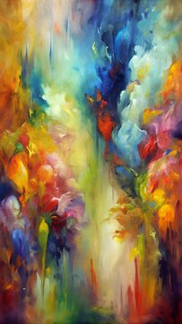 Abstract oil paint background. Oil paints on canvas. Multicolored background. Abstract background with multicolored strokes of oil paint
