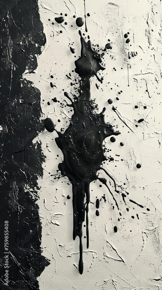 Aufkleber a monochrome image with white lines and splashes on a black background, creating sharp contrasts and