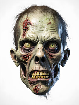 Scary zombie head. Halloween concept.