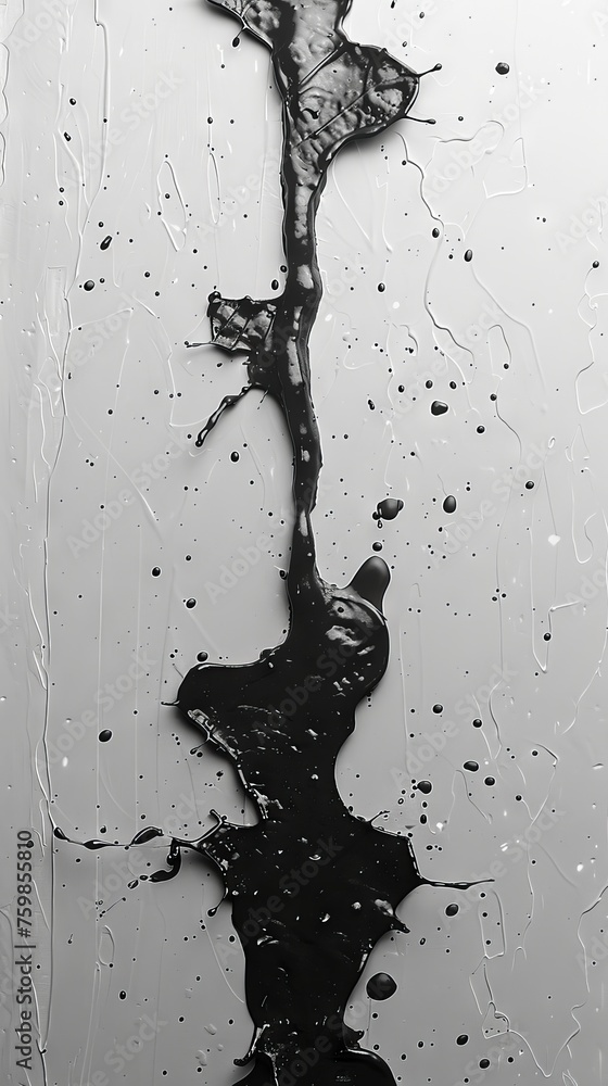 Poster monochrome abstraction with dark vertical streaks and drops. minimalism and reflection. concept: vis