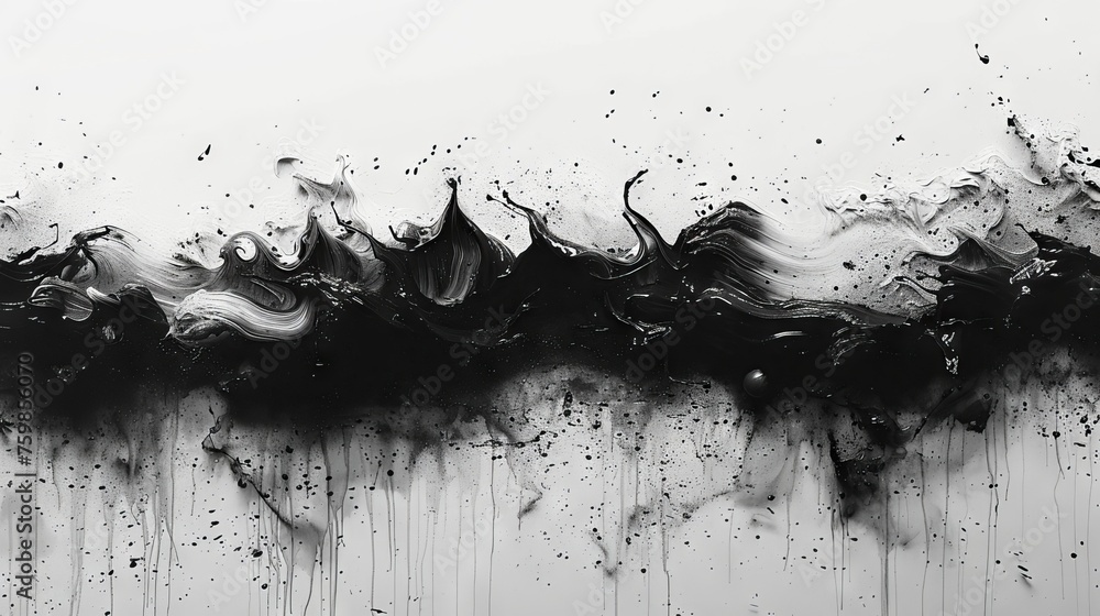 Poster monochrome abstraction with dark vertical streaks and drops. minimalism and reflection. concept: vis