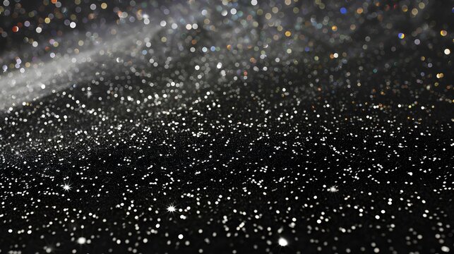 Black glitter with stars background