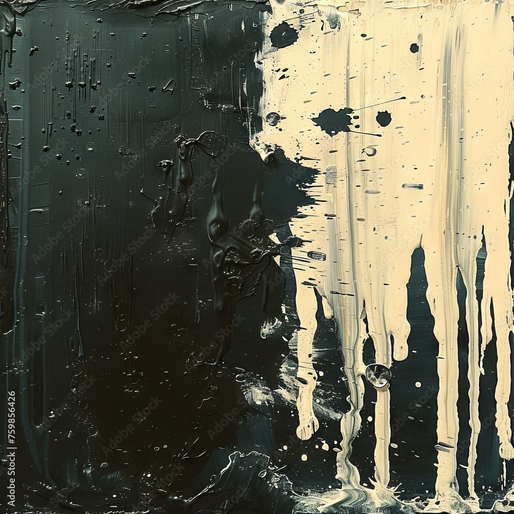 Aufkleber monochrome abstraction with dark vertical streaks and drops. minimalism and reflection. concept: vis