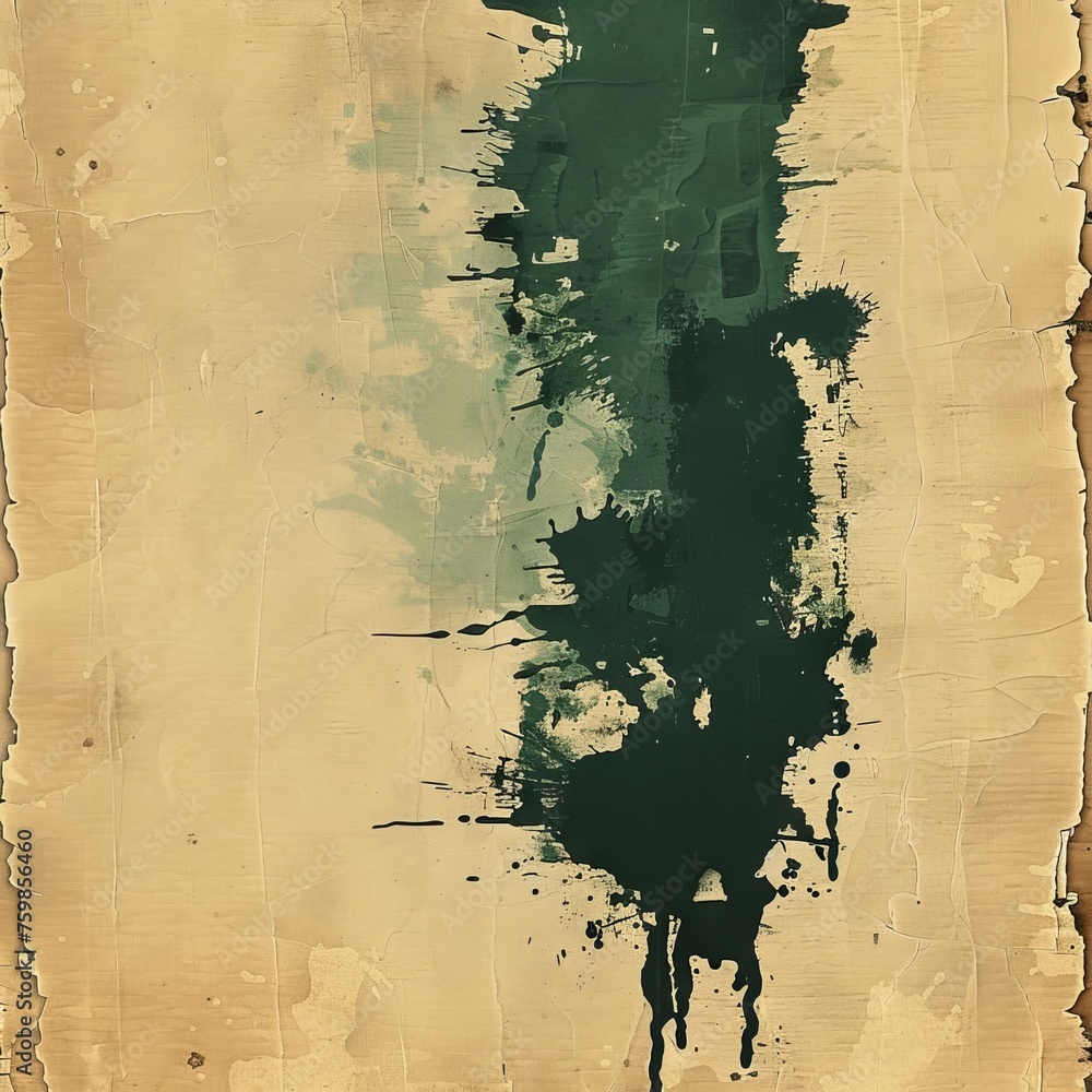 Poster texture background with splashes and stains in dark green tones. concept: about nature and ecology, 