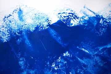 Blue oil paint brush background. Paint brush texture.