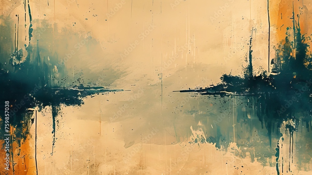Poster monochrome abstraction with dark vertical streaks and drops. minimalism and reflection. concept: vis