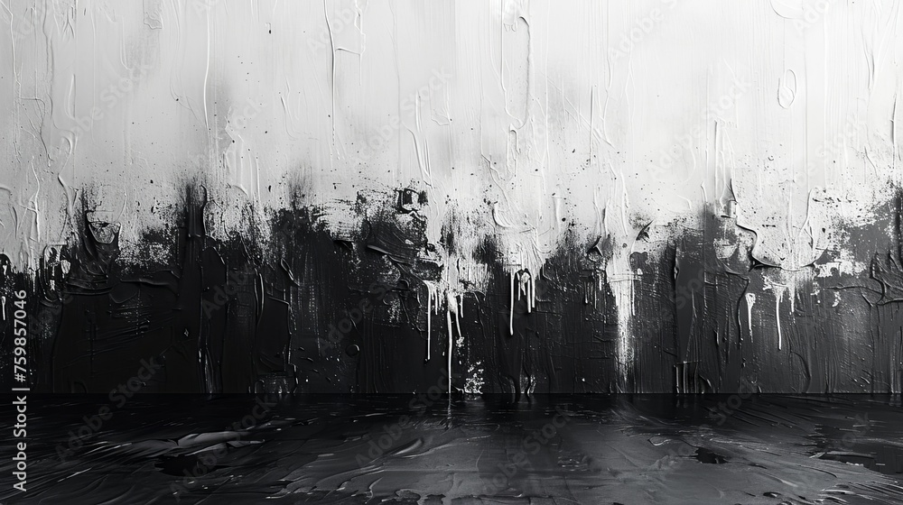 Poster monochrome abstraction with dark vertical streaks and drops. minimalism and reflection. concept: vis