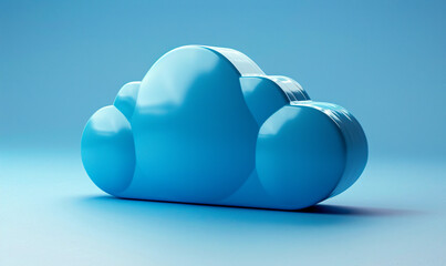 Cloud Computing Concept with Blue Sky Background, Digital Networking Symbol for Modern Technology