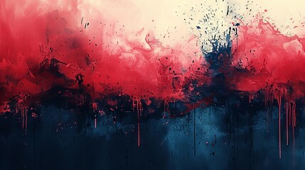 An artistic abstraction with a color gradient from cool blue to warm red, simulating the meeting of fire and ice.
Banner - obrazy, fototapety, plakaty