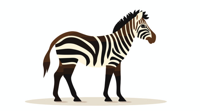 Zebra vector flat design with background  sillouette
