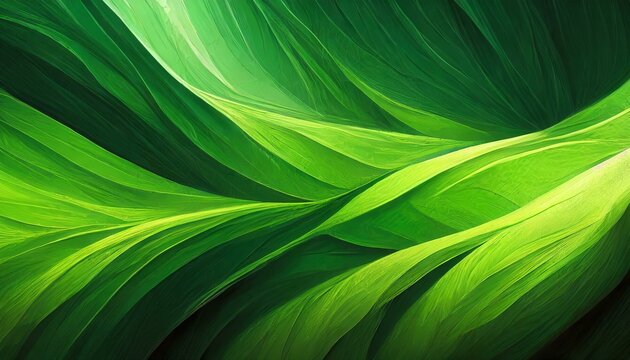 Fließende Wellen und Linien in Grün Farbtönen. Hintergrund. Natur. Flora