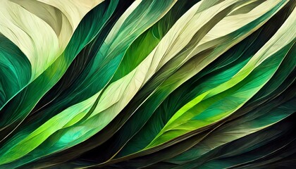 Fließende Wellen und Linien in Grün Farbtönen. Hintergrund. Natur. Flora. Wallpaper