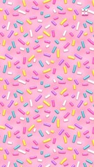 pattern with pink and blue sprinkles, pink background, wallpaper 