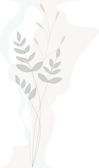 Delicate pastel floral pattern of dried flowers with a blurred, curved background