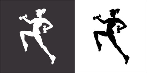 Fototapeta na wymiar IIlustration Vector graphics of FitnessSilhouette icon