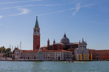 View of Church of San Giorgio Maggiore from Venetian Lagoon, Veneto, Italy