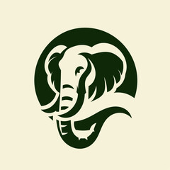 monochrome elephant logo, simple minimalist, vector illustration, very suitable for a brand or product logo,