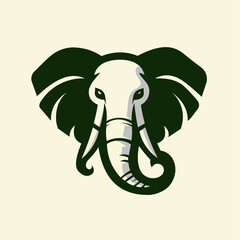monochrome elephant logo, simple minimalist, vector illustration, very suitable for a brand or product logo,
