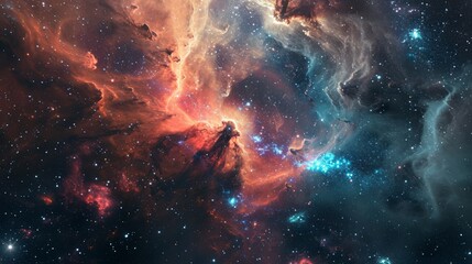 Fototapeta premium Cosmos with stars, nebula and galaxies, abstract space background 