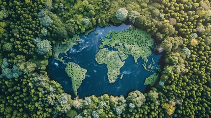 Nature-Based Solutions emphasizing sustainable practices for nature protection, climate change mitigation, and achieving net-zero carbon emissions through ecological balance and conservation.