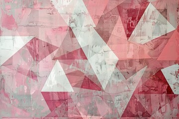 triangles and hexagons in pastel pinks, overlapping and blurring to form a modern mosaic.