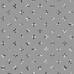 Black and white geometric organic shapes seamless pattern. Abstract vector illustration. 