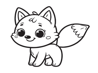 fox silhouette isolated on white background