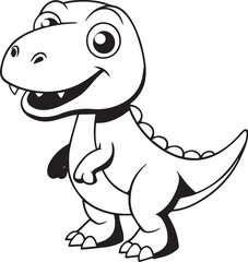 dinosaur with black outline on white background
