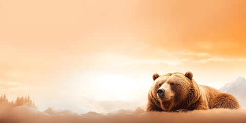 A bear in the mountain, Bear in the mountains at dawn