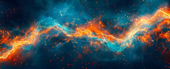 Fotobehang Cosmic nebula, abstract astronomy and space background © Rabbi
