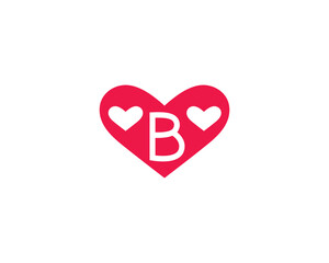 creative letter B logo design in heart shape