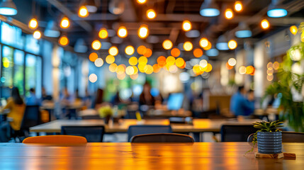 Abstract Cafe Interior, Blurred Light and Cozy Atmosphere