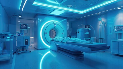 Cutting Edge Clinical Diagnostic Room with Illuminated MRI