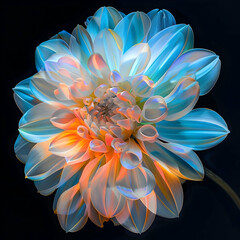 A flower crisp, rainbow colors,generative ai