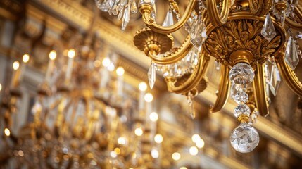 Versailles, France, Europe. Palace of Versailles Beautiful gilded baroque design elements