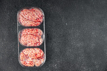 pork brains raw edible offal meat fresh food tasty fresh healthy eating cooking appetizer meal food snack on the table copy space food background