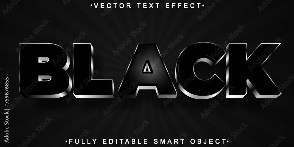 Poster black vector fully editable smart object text effect