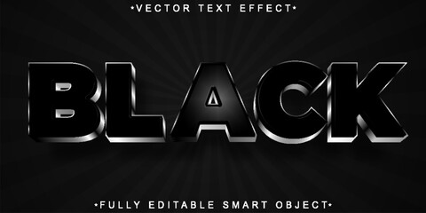 Black Vector Fully Editable Smart Object Text Effect