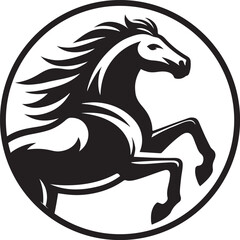 Horse Rearing Vector Logo