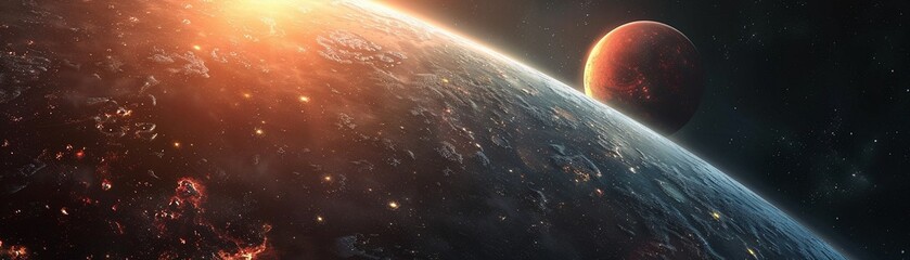 Fototapeta premium Exoplanets with unique atmospheres and landscapes, low noise, low texture, ultra HD