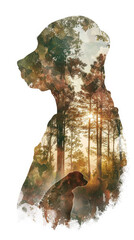 Boxer Silhouette and Natural Scenery Double Exposure Gen AI