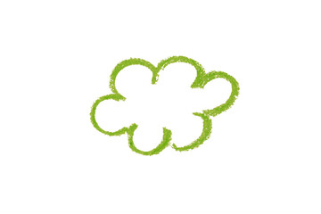 green pencil strokes isolated on transparent background