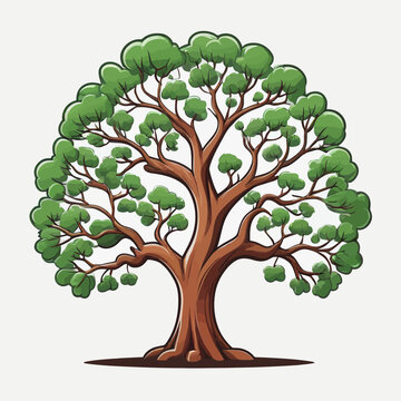 Tree Logo Cartoon Design Very Cool