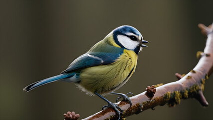 Obraz premium Eurasian blue tit, United Kingdom
