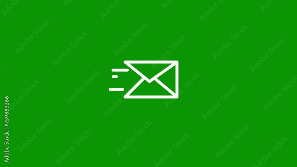 Poster send email icon animation on white background. sending and receive message concept