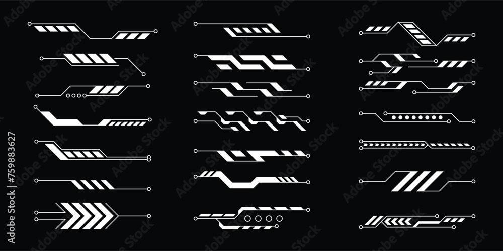 Poster sci-fi futuristic hud dashboard display virtual reality technology screen. user interface set. stati